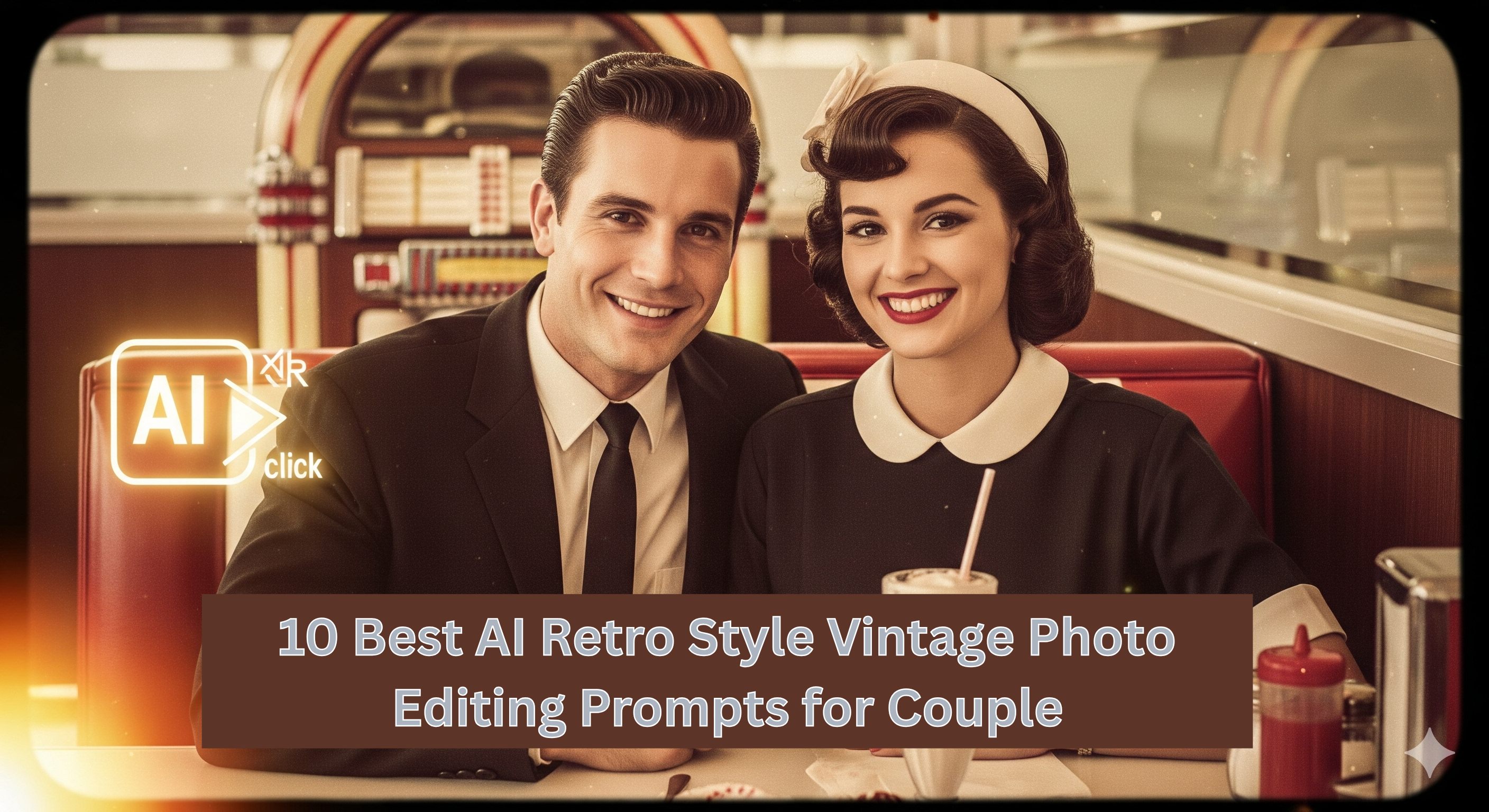 AI retro style vintage photo editing prompts for couple