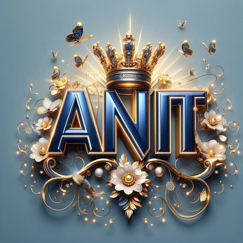 A luxurious 3D royal name art typography with bold elegant letters decorated with a shiny golden c 1