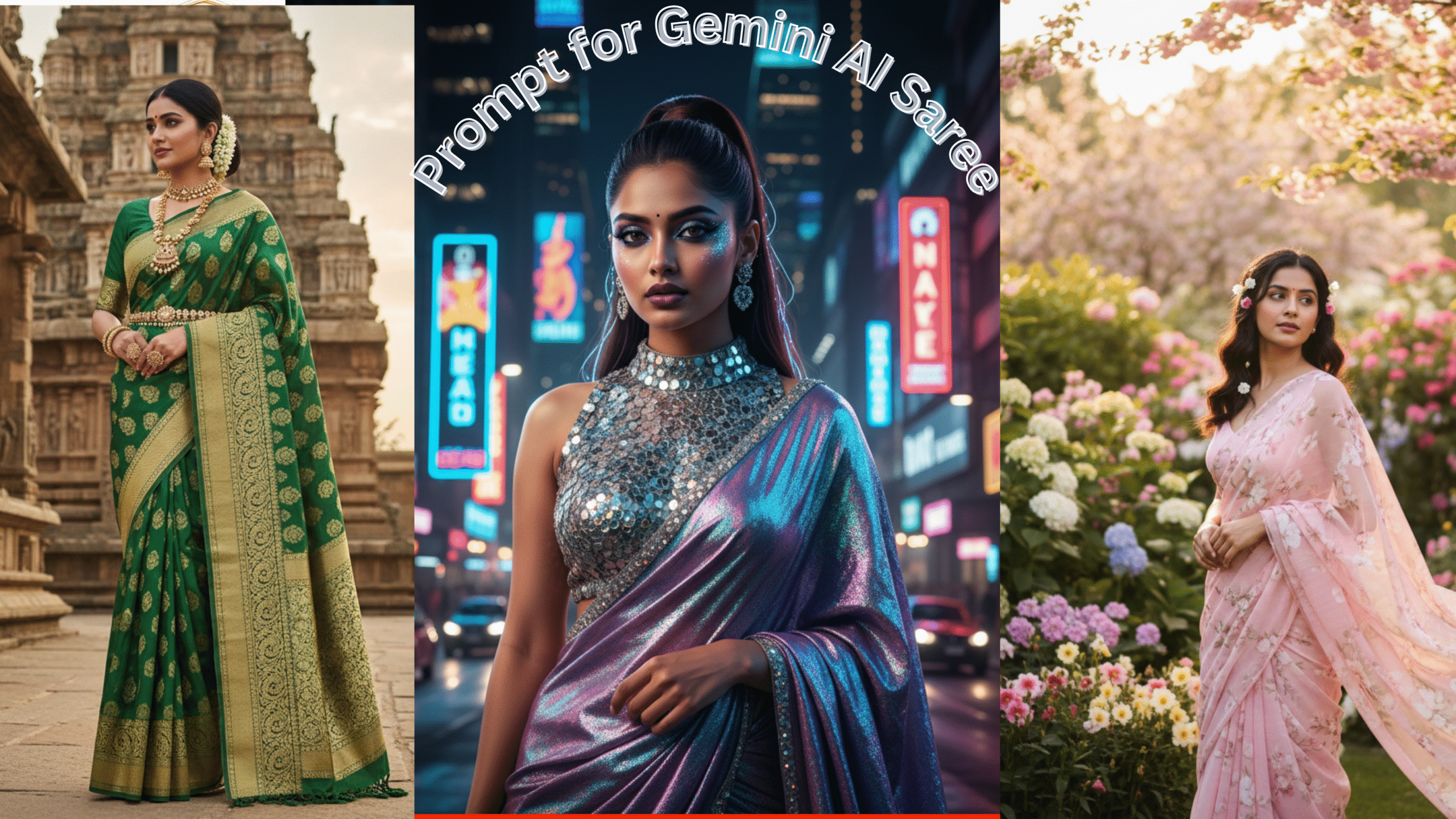 prompt for Gemini AI saree look