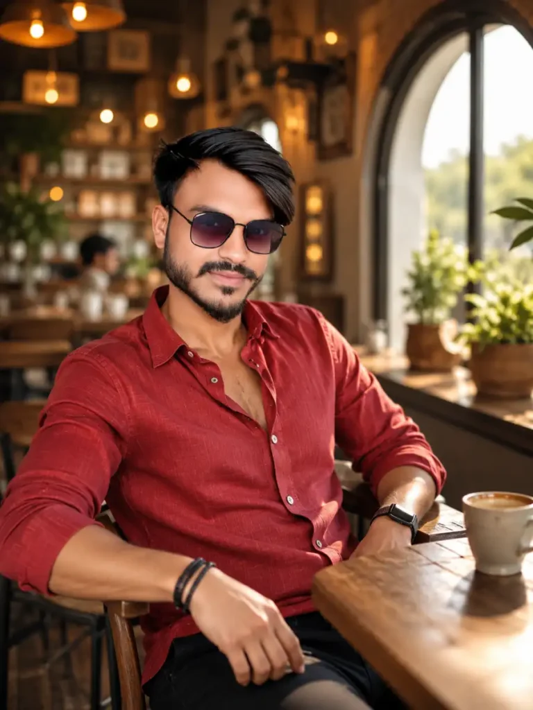 Dark Navy Pinterest Cafe Shot Best ChatGPT Photo Editing Prompts for Boy in 2026