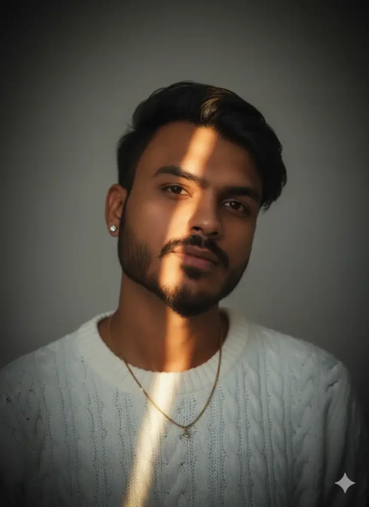 Cozy Fashion Portrait in Studio Gemini AI photo prompt copy paste trending boys