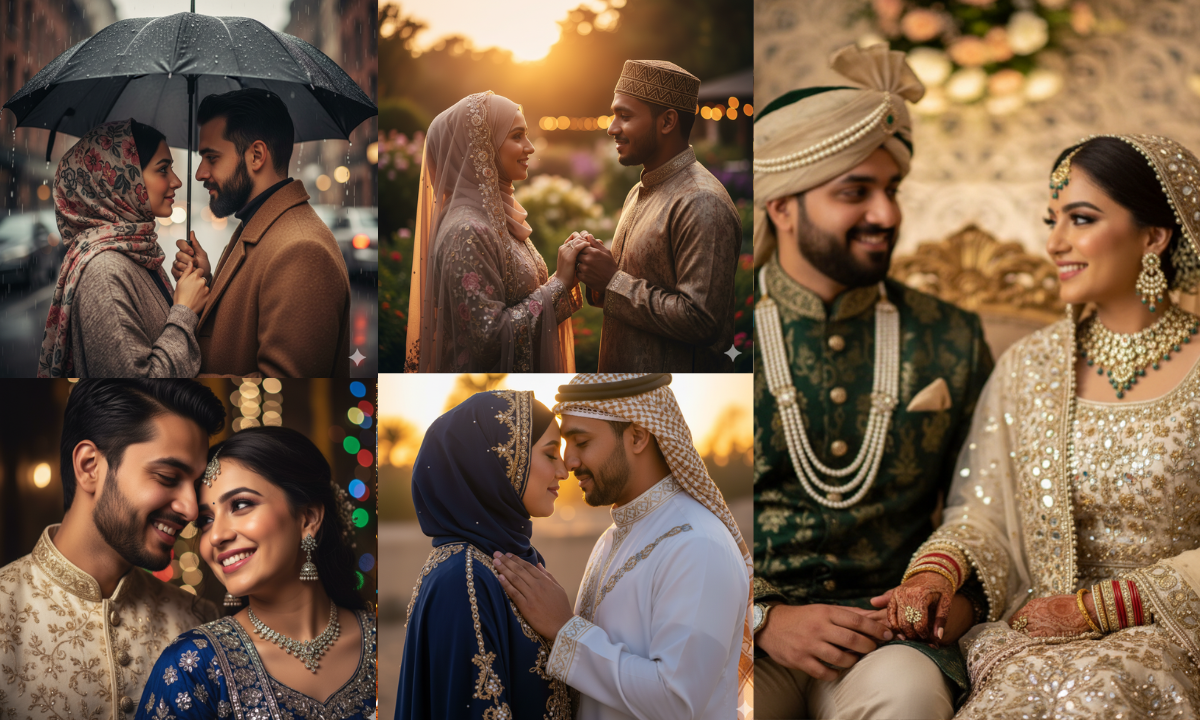 Gemini AI Muslim couple cinematic photo prompt