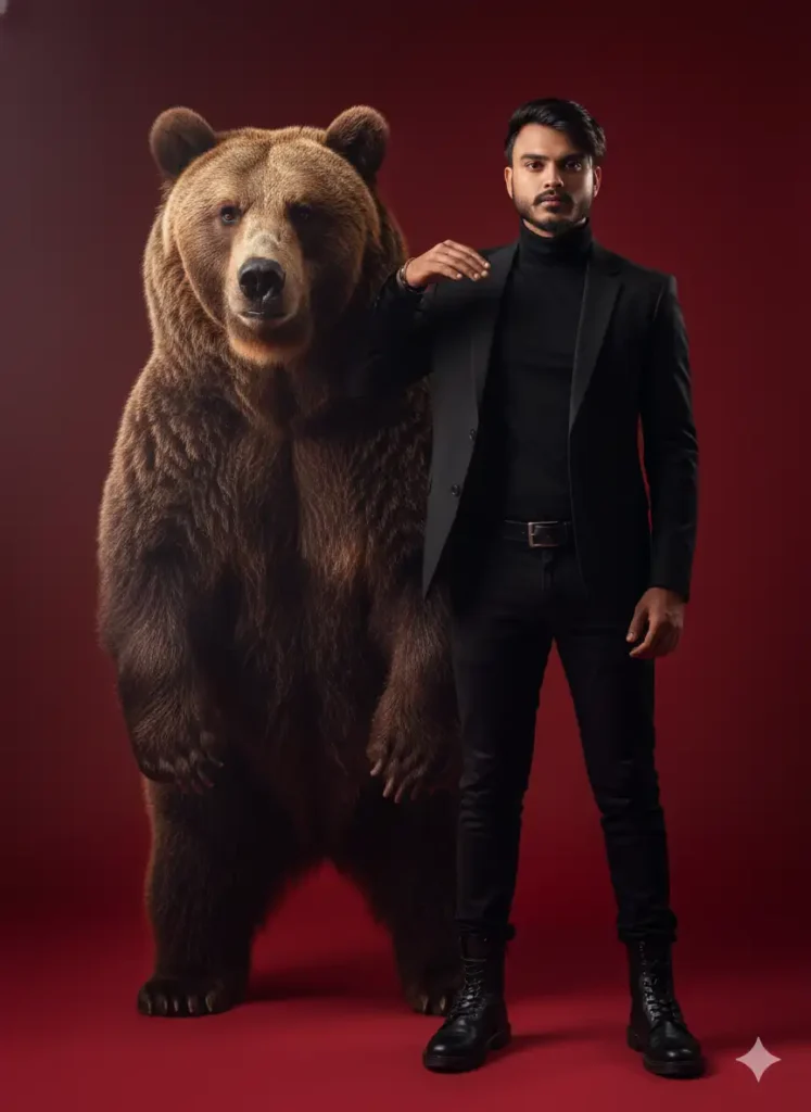 Warrior with the Bear Gemini AI photo prompt copy paste trending boys