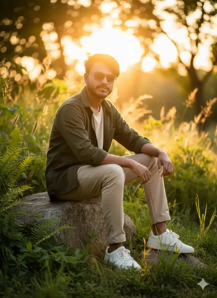 Golden Hour Rim Light Gemini AI Prompts for Boys