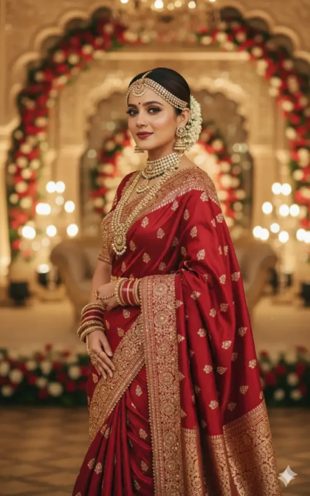 Ultra Long Bridal Saree AI Prompt Very Detailed