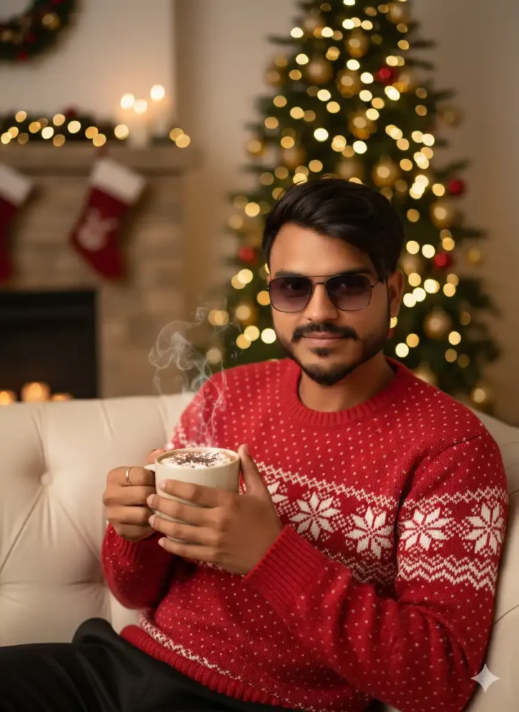 Cozy Christmas Living Room Candid Prompt