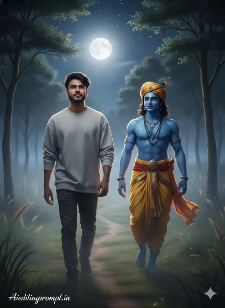Prompt 5 Viral Photo with Shree Krishna Editing Prompt