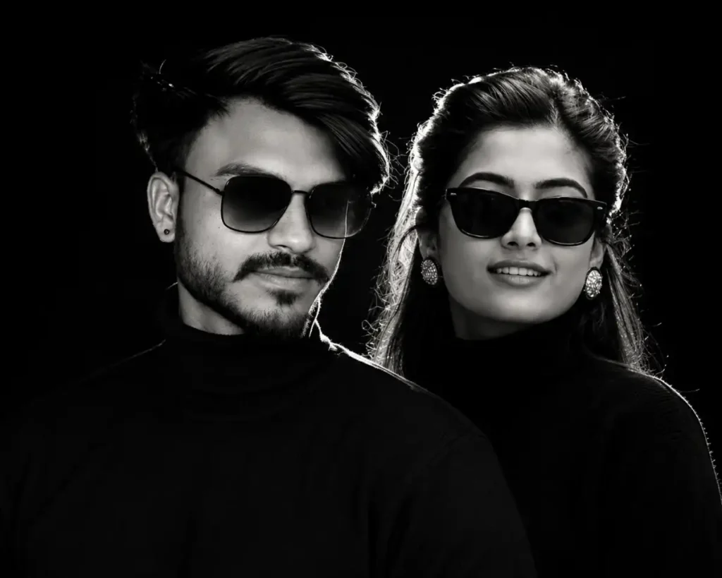 Instagram Viral PFP AI Photo Editing Prompt – Luxury Black White Dual Portrait